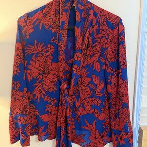 ALICE + OLIVIA Gwenda Silk Blend Tie Women’s Blouse Small/P